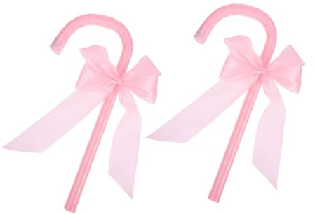 Abaodam 2 Pièces Canne à Nœud Rose pour Garçon Fille Accessoire de Cosplay et Danse Jazz Bâton Décoratif pour Fêtes Spectacles et Déguisements Garçon Fille