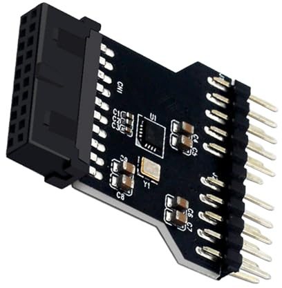 WENZIYAXU USB 3.0 19/20Pin to Dual USB 2.0 9Pin Adapter, Motherboard Header Expansion Splitter Hub, 1 to 2 Port Converter