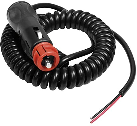 OROK - Prise 12V + câble spirale extensible allume-cigare - Tension 12V - Compatible avec toutes prises 12V - Convient à tous types d'utilisations - Allume-cigares, Noir,Rouge