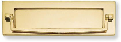 Victorian Brass Letter Plate Door Postal Knocker Spung 10 x 3