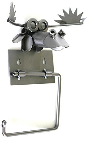 metalman24 Schraubenmännchen Elch Klopapierhalter Toilettenpapierhalter Ausgefallene Geschenkidee Metallfigur Stahlfigur - Deko