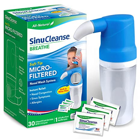 SinuCleanse Microfiltrée système de lavage nasal Sinus Nettoyer et nettoyage Saline Système d'irrigation de rinçage 30 Nombre