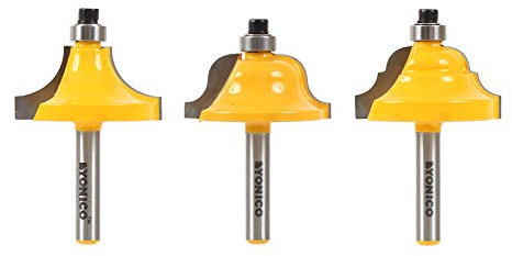 Yonico Juego de fresas de 13322q con ranura de 3 bits y mango grande de 1/4 