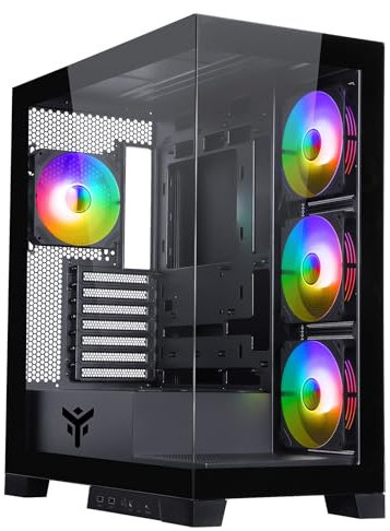 Itek Case SHOWBUI 45B - Gaming Tower, ATX, 4x12cm ARGB fan, 2xUSB3, Type-C, Side & Front Panel Temp Glass