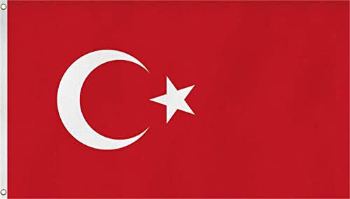 Flagge Großformat 250 x 150 cm wetterfest Fahne in 16 verschiedenen Ausführungen mit Ösen Farbe Türkei