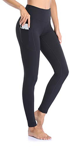 Vimbloom High Waist Figurformende Damen Sporthose, Blickdichte Sport Leggings - Lange Sportleggins Yogahosen mit Taschen VI263(Schwarz,XS)