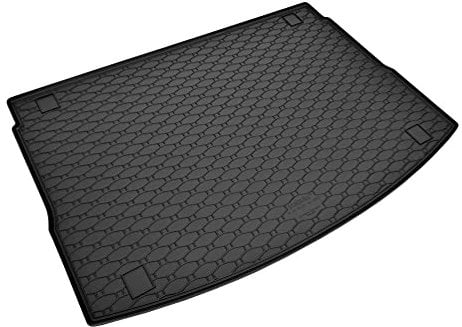Passgenau Kofferraumwanne geeignet für Hyundai i30 Hatchback ab 2017 ideal angepasst schwarz Kofferraummatte + Gurtschoner
