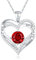 CDE Necklaces for Women Birthstone Pendant, Sterling Silver Love Heart Rose Gold Jewellery Gifts for Mum Her Wife Girlfriend Anniversary Birthday Mothers Day (925 Sterling Silver, 01&07)