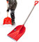 KADAX Schneeschaufel, Schaufel mit Holzstiel, Schneeschieber mit ergonomischem Kunststoffgriff, Schneeräumer mit Kunststoff-Blatt, Schneeschippe (W: 38 cm, Orange)