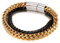 Gualiy Herren Armbänder Personalisiert Männer Armband Edelstahl Doppelschicht Panzerkette Armband 22cmGold Schwarz Stil 3