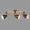 BRILONER Leuchten – Deckenlampe retro mit Holzbalken, 3-flammige Deckenleuchte vintage, E27 Fassung max. 40 Watt, verstellbare Lampenschirme, rustikaler Deckenspot 2406-034 Antik-grau