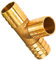 MegaHaustechnik T-Schlauchverbinder 13mm Tülle für 1/2 Schlauch, Gold, Messing, T-Stück für Schlauchleitung