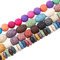 OLYCRAFT 190 Stück Natürliche Lava Perlen 8~12mm Gefärbt Bunte Chakra Perlen Runde Säule Reis Flach Rund Edelstein Lose Perlen Energieperlen Für Armbänder Halsketten Schmuckherstellung – 4 Stile