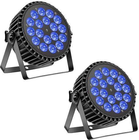 2pcs LED Par Strahler 200W Led Par Scheinwerfer 18 Bühnenlicht Par Licht,RGBW DMX512 Discolicht Partylicht Sound/Master Slave DJ Licht für Party, Konzert, Halloween, Weihnachten, Hochzeit