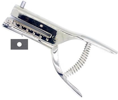 Kucaa 53mm tief erreichen 6mm Runde Kreisloch schwere handgehaltene Einzellochstanze für PVC-Karten ID-Karten Ausweisfotos(6mm-Groot)