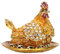 Goldene Henne Schmuckschatulle, Handarbeit, Exquisite Figur, Ornament für Desktop-Dekoration und Aufbewahrung von Schmuck, Bemalte Emaillierte Schmuckschatulle Im Henne-Stil