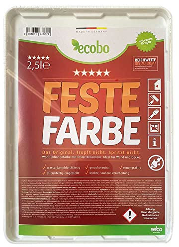 BAU DISCOUNT Ecobo Feste Farbe weiss seidenmatt 10l (4 x 2,5l) Wohnraumfarbe Wandfarbe Innenraumfarbe Weiß