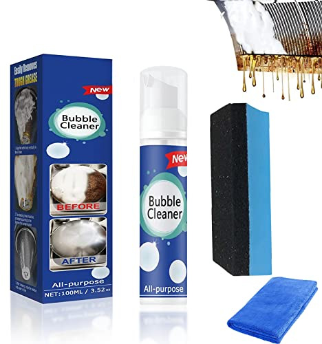 Gienslru 2023 New Beedac Bubble Cleaner, Beedac Foam Cleaner, All-purpose Rinse-Cleaning Spray Remove Oil Stain, Foaming Heavy Oil Stain Cleaner for Range Hood, Oven, Pots, Grill, Sink (1Pcs,100ML)