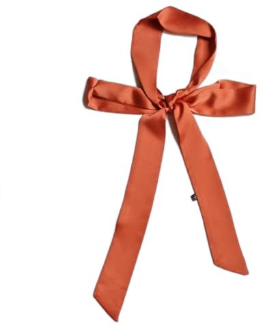 Damen Satin Gürtel 5cm x 195cm Band Imitated Silk Lange Schal Kleid Bund Hut Zubehör (Orange)