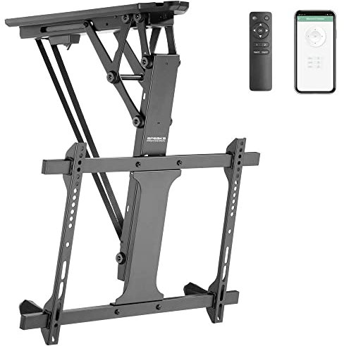 SPEAKA PROFESSIONAL Support TV pour Plafond SP-TVCM-520 avec motorisation électrique, inclinable, Commande par Applicat