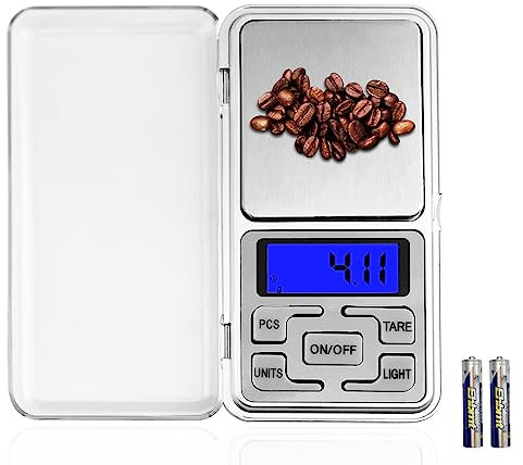 Nutabevr Balances de Cuisine, 0.01g/500g,Precision Balance Cuisine avec LCD rétroéclairé,Mini Balances avec Fonction de Tare,Balance Digitale de Poche Pour la Bijoux, Café,Médecine,Nourriture