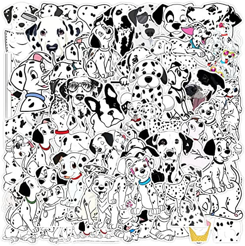 Fleckiger Hund Aufkleber Dalmatians Sticker Set 50 Stücke Niedlich Deko für Auto Laptop Skateboard Fahrrad Moped Motorrad Fahrrad Computer,Geeignet für Erwachsene Kinder