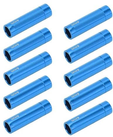 10Pcs Bike Shift Cable End Caps, Aluminum Alloy 4mm/0.2in Bicycle Inner Cable Caps Bike Brake Housing Ferrules End Crimps Shift End Fittings for Mountain Road Bicycle (Blue)