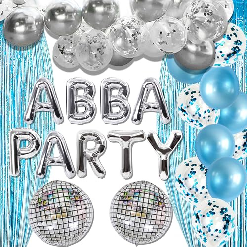 JeVenis Abba Party Dekoration Disco Party Dekoration Luftballons Mama Mia Party Dekoration Luftballons 70er Jahre Tanzen Party Supplies, (JeVenis-5D4F68GAE)