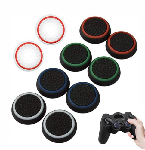 Lot de 5 paires / 10 capuchons en silicone pour manette de jeu 360, Xbox One, PS2, PS3, PS4, PS5