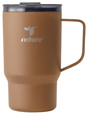 REDUCE Hot1 - Taza aislada de acero inoxidable Hot1 de 18 onzas con tapa de ajuste de temperatura, aspiradora de doble pared, apta para portavasos, mantiene las bebidas calientes durante 6 horas,