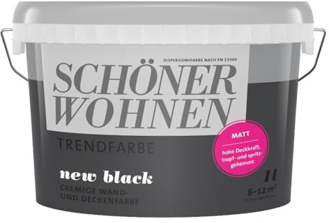 Schöner Wohnen Trendfarbe matt 1 L Farbwahl, Farbe:New Black