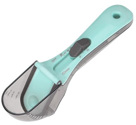 GLOGLOW Adjustable Measuring Spoon Portion Control Cup with Scale Precise Control, Pet Food Scoop for Dogs Cats