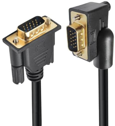 CY Cable 90 grados ángulo recto VGA RGB macho a recto macho extensión 3COAX+6C para monitor proyector computadora