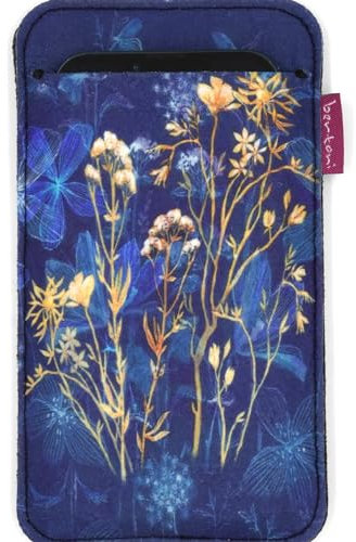 Arco Design Handytasche bertoni aus Filz und Stoff für Smartphone z.B. iPhone 15/14/14 Pro Max/13/13 Pro/12/11, Galaxy S23/S22+/S21+/S20, Redmi, Pixel 7/6 - Damen Handysocke Bunt (Midnight, XXL)