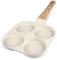 GiPP Spiegeleipfanne, 4-Loch Omlettenpfanne, Granit-Antihaftbeschichtung, PFOS/PFOA-Frei Eierpfanne Pancake Pfanne für Gasherd und Induktion, Weiß