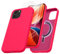 kalibri Hülle kompatibel mit Apple iPhone 12 / iPhone 12 Pro Hülle - Magnetisches Silikon Case kompatibel mit MagSafe - Cover mit 2X Schutzglas - Handyhülle gummiert Neon Pink