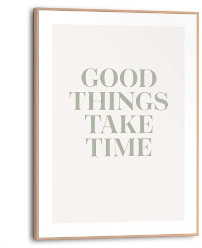 REINDERS Gerahmtes Bild, Take Your Time, Wohnzimmer, Poster, Wanddeko, Room Decor, MDF, Beige, 40x30cm