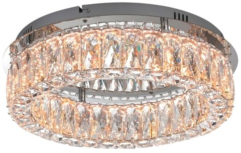 Just Light. LED-Deckenleuchte - Ø 40 cm - Chromfarben - Transparent - Acrylglas - Kunststoff - dimmbar