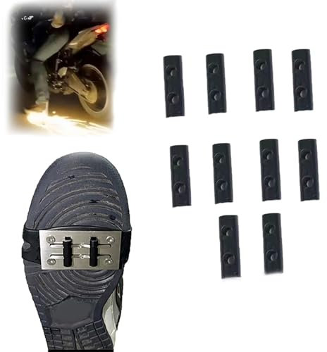 Fahrrad Feuerstein Pads, Skateboard Zubehör, Fahrrad Reibung Funken Werkzeug Pads, Motorrad, Fußbremse aus Funken Fußdruck Schieberegler Reiten Schuhüberzüge (10 * Feuerstein (Ohne Schuhüberzüge))