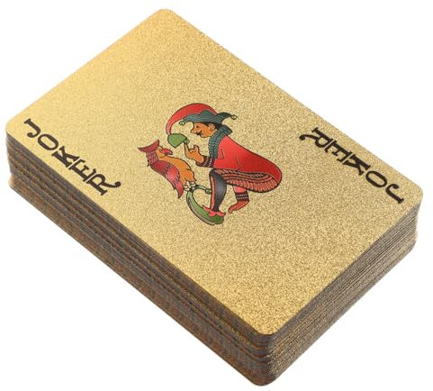 BESTonZON Goldfolie Pokerkarten Leichte Spielkarten Für Erwachsene Und Partyaccessoire Und Kartentricks Tragbar Für Familie Und Freunde Bei Spielabend