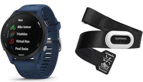 Garmin Forerunner 255 – Montre GPS Running légère et Facile à Utiliser, Tidal Blue & Ceinture HRM-Pro Plus pour Suivi Cardiaque