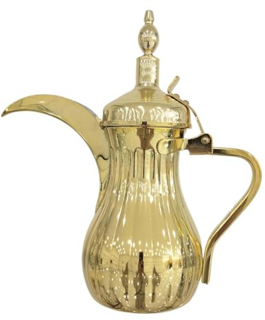 Qianly Kaffeekanne Aus Dem Nahen Osten, Arabischer Wasserkocher, Saftkessel mit Griff für Feste, Gold 700ml