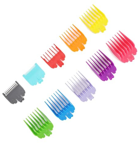 Haarschneider-Schutz, Schneidführungen, Haarschneider-Aufsatzkämme, Mehrfarbig und in Verschiedenen Größen, 10 Stück, Haarstyling-Grenzkämme für Salon-Haarschnitt und