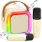 Kids Karaoke Machine 2 Microphones: Gift for Girls Birthday Present - Mini Karaoke Machine with Karaoke Wireless Microphones - Portable Musical Kids' Electronic Games Toy for Ages 3-12 - Beige 2 Mics