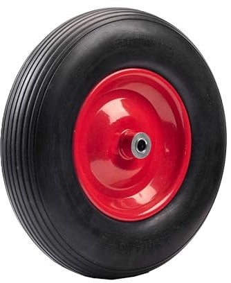 2mgoods langlebiges Schubkarrenrad aus hochwertigem PU Vollgummi mit robuster Achse, Schubkarrenreifen 4.80/4.00-8, leichte Montage, bis 200 kg, universelle Größe, pannensicher für unebenes Gelände
