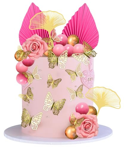 Blumendekoration, 33 Stück, Schmetterling, Topfer, Ball, Kuchendekoration, für Geburtstag, Hochzeit, DIY