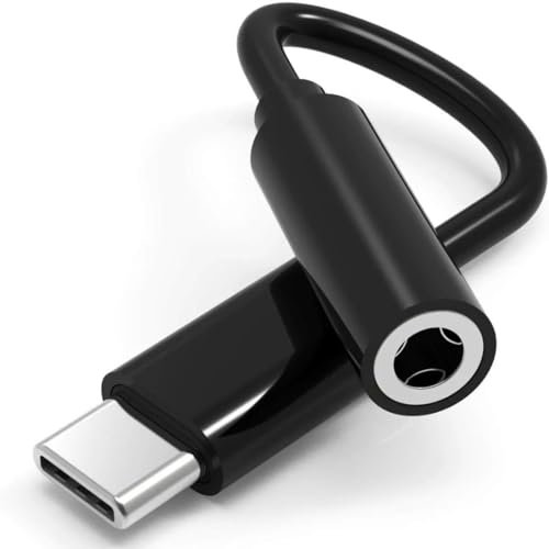 USB C to 3.5mm Jack, Type C to Headphone Adapter Aux Digital Audio Earphone Adaptor, Aux to USB C Headphone Adapter for Sam-sung S24 S23 S22 S21 A55 A54 A53 A35 A15, i-Phone 15 Pro Max (Black)