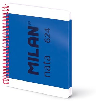 MILAN® Notizbuch A5, Spiralbindung, Hardcover, kariert, 80 Blatt, 95 g/m², Kollektion nata® blau