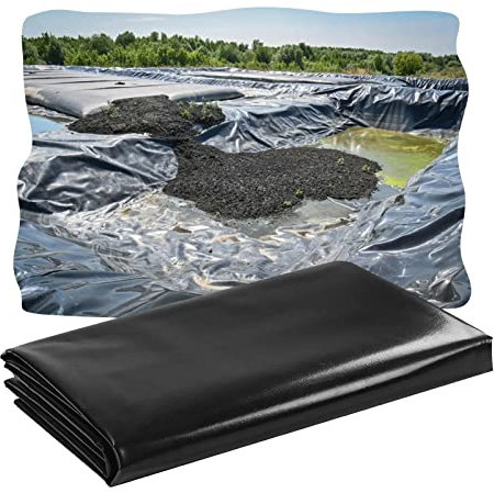 Verstärkte Polyethylen-Fischteichfolie, 35S Dicke, Teichfelle für Koiteich, Garten, Pool und Bewässerung, Schwarz, 2 x 12 m