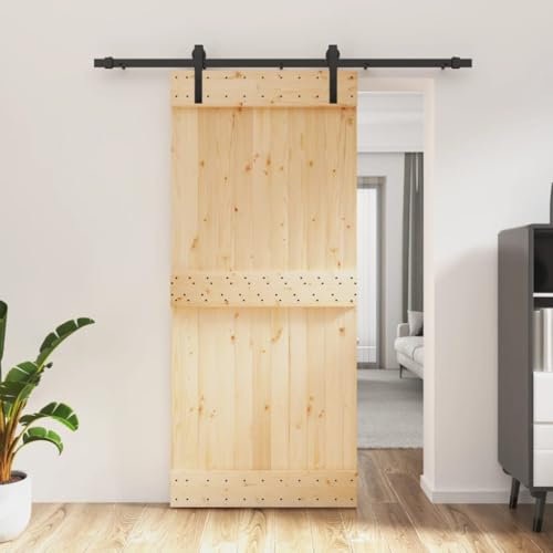 Haus & Garten Schiebetür mit Beschlägen Set 90x210 cm Massivholz Kiefer Möbel Wahl